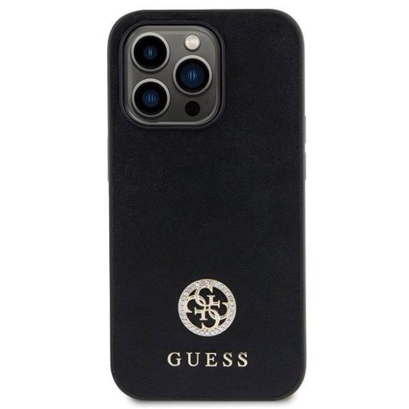 Guess GUHCP13LPS4DGPK iPhone 13 Pro 6.1" fekete keménytok Strass fém logó