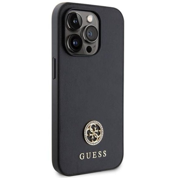 Guess GUHCP13LPS4DGPK iPhone 13 Pro 6.1" fekete keménytok Strass fém logó