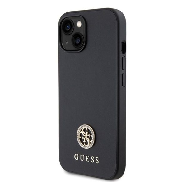 Guess GUHCP15SPS4DGPK iPhone 15 / 14 / 13 6.1" fekete keménytok Strass fém logo