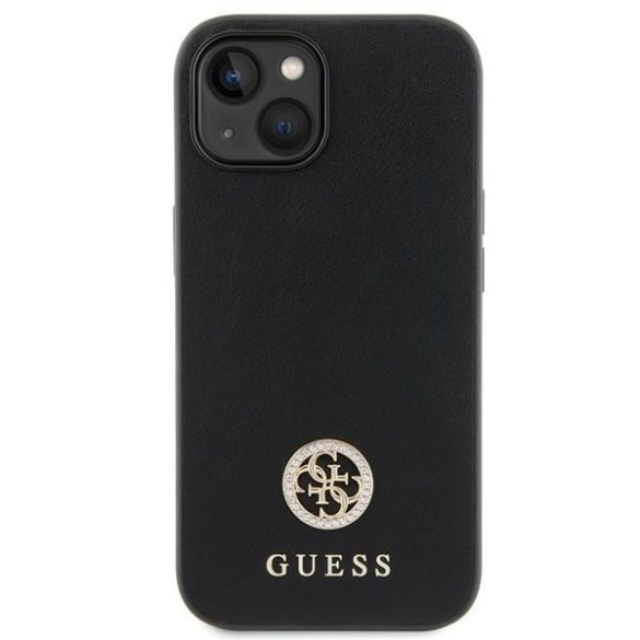 Guess GUHCP15SPS4DGPK iPhone 15 / 14 / 13 6.1" fekete keménytok Strass fém logo