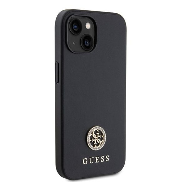 Guess GUHCP15SPS4DGPK iPhone 15 / 14 / 13 6.1" fekete keménytok Strass fém logo