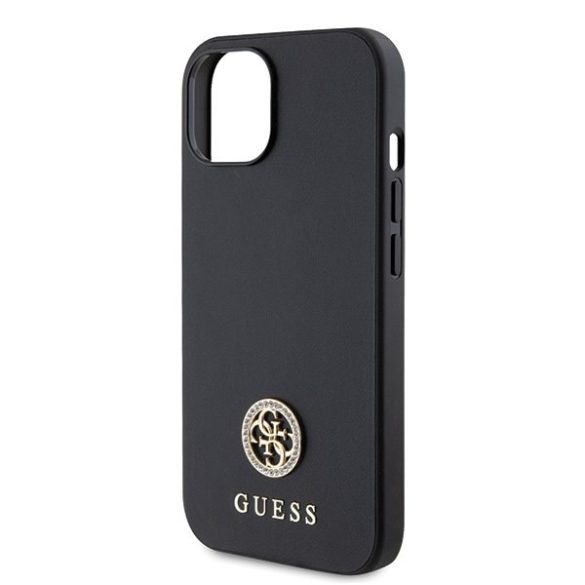 Guess GUHCP15SPS4DGPK iPhone 15 / 14 / 13 6.1" fekete keménytok Strass fém logo