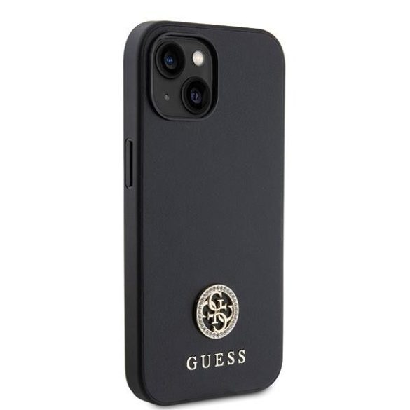 Guess GUHCP15MPS4DGPK iPhone 15 Plus / 14 Plus 6.7" fekete keménytok strasszos fém logóval