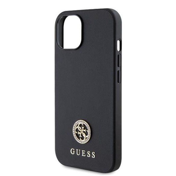 Guess GUHCP15MPS4DGPK iPhone 15 Plus / 14 Plus 6.7" fekete keménytok strasszos fém logóval