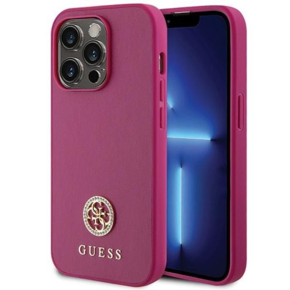 Guess GUHCP15XPS4DGPP iPhone 15 Pro Max 6.7" rózsaszín keménytok Strass fém logó