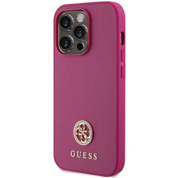 Guess GUHCP15XPS4DGPP iPhone 15 Pro Max 6.7" rózsaszín keménytok Strass fém logó