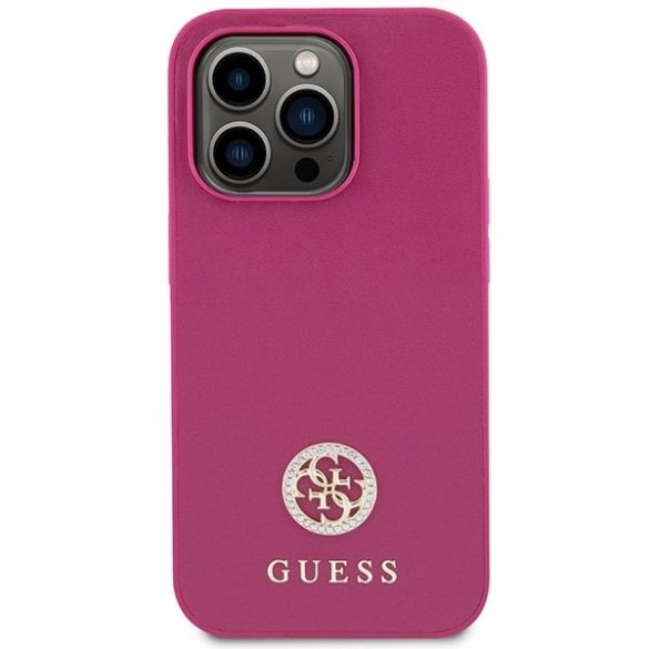 Guess GUHCP15XPS4DGPP iPhone 15 Pro Max 6.7" rózsaszín keménytok Strass fém logó