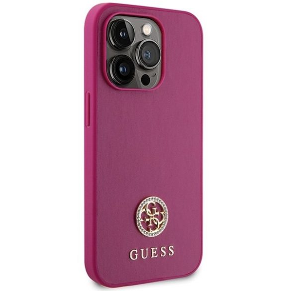 Guess GUHCP15XPS4DGPP iPhone 15 Pro Max 6.7" rózsaszín keménytok Strass fém logó