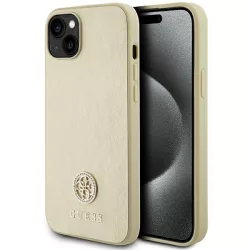   Guess GUHCP15MPS4DGPD iPhone 15 Plus 6.7" arany keménytok strasszos fém logóval