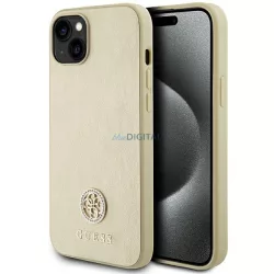   Guess GUHCP15MPS4DGPD iPhone 15 Plus 6.7" arany keménytok strasszos fém logóval