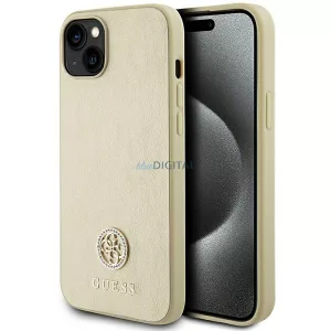 Guess GUHCP15MPS4DGPD iPhone 15 Plus 6.7" arany keménytok strasszos fém logóval