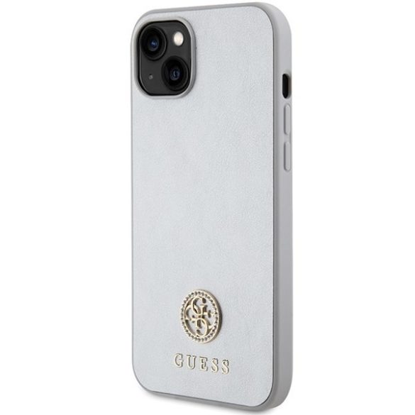 Guess GUHCP15SPS4DGPS iPhone 15 / 14 / 13 6.1" ezüst keménytok Strass fém logóval