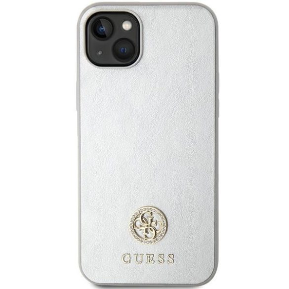 Guess GUHCP15SPS4DGPS iPhone 15 / 14 / 13 6.1" ezüst keménytok Strass fém logóval