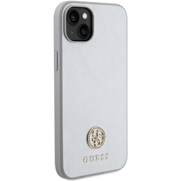 Guess GUHCP15SPS4DGPS iPhone 15 / 14 / 13 6.1" ezüst keménytok Strass fém logóval