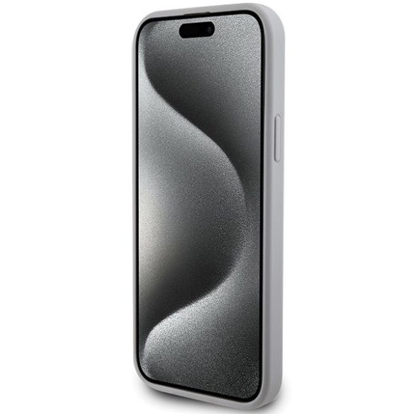 Guess GUHCP15SPS4DGPS iPhone 15 / 14 / 13 6.1" ezüst keménytok Strass fém logóval