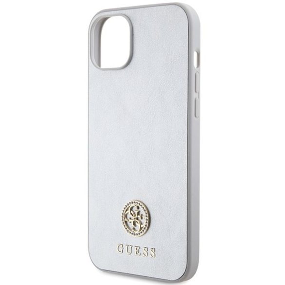 Guess GUHCP15SPS4DGPS iPhone 15 / 14 / 13 6.1" ezüst keménytok Strass fém logóval