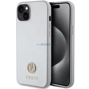 Guess GUHCP15MPS4DGPS iPhone 15 Plus 6.7" ezüst keménytok strasszos fém logóval