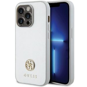 Guess GUHCP15LPS4DGPS iPhone 15 Pro 6.1" ezüst keménytok Strass fém logó