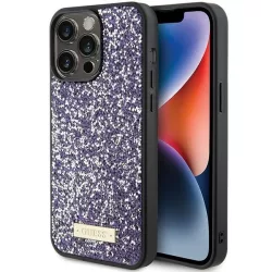   Guess GUHCP15LPFGSBSP iPhone 15 Pro 6.1" rózsaszín/világos rózsaszín keménytok strasszos fém logóval