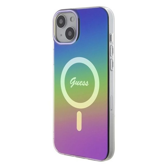 Guess GUHMP15SHITSK iPhone 15 6.1" szivárványos keménytok IML Irizáló MagSafe