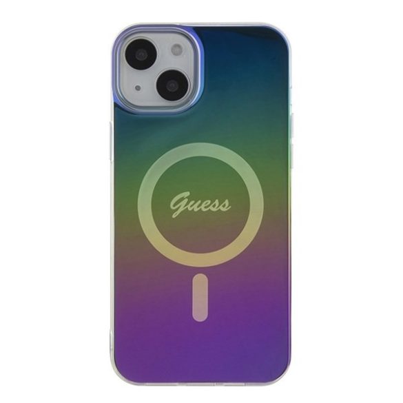 Guess GUHMP15SHITSK iPhone 15 6.1" szivárványos keménytok IML Irizáló MagSafe