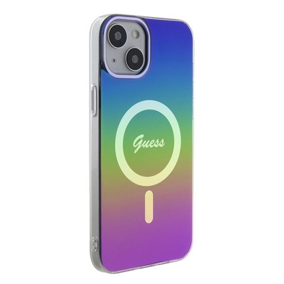 Guess GUHMP15SHITSK iPhone 15 6.1" szivárványos keménytok IML Irizáló MagSafe