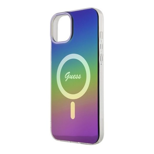 Guess GUHMP15SHITSK iPhone 15 6.1" szivárványos keménytok IML Irizáló MagSafe