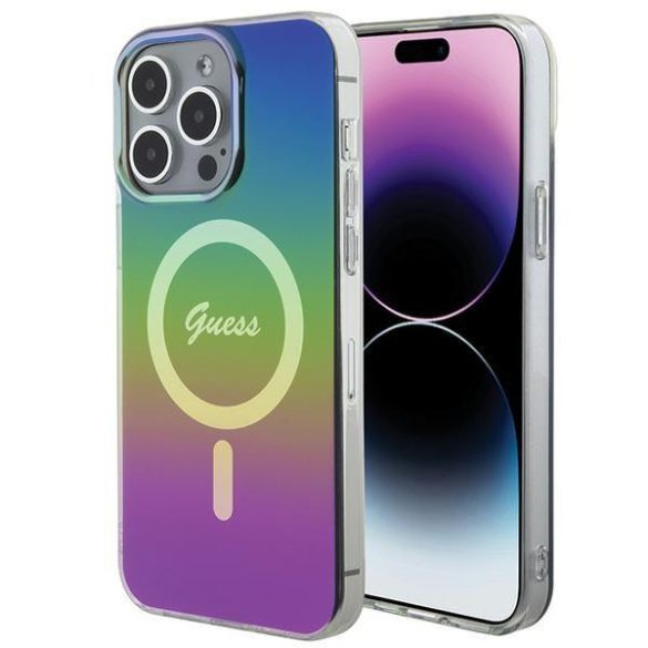 Guess GUHMP15XHITSK iPhone 15 Pro Max 6.7" szivárványszínű keménytok IML Iridescent MagSafe