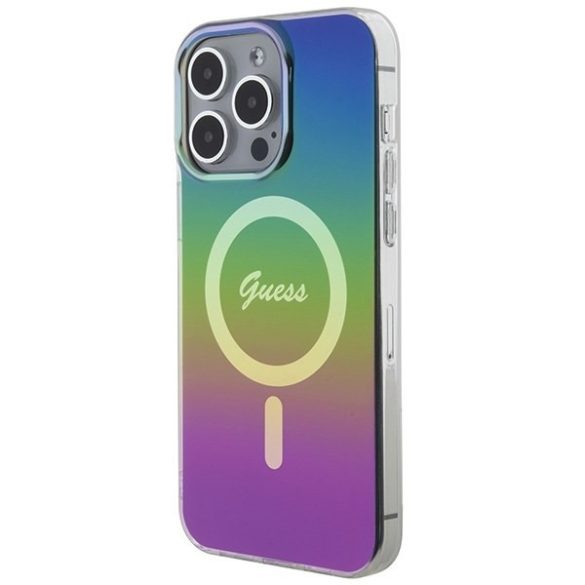 Guess GUHMP15XHITSK iPhone 15 Pro Max 6.7" szivárványszínű keménytok IML Iridescent MagSafe