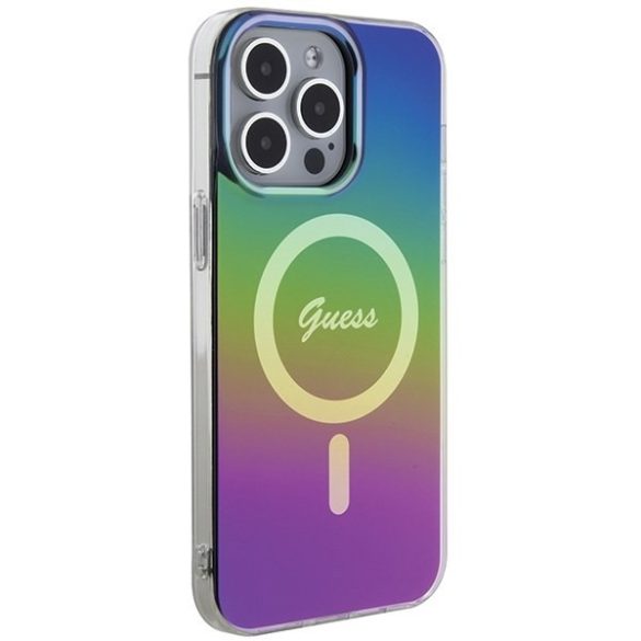 Guess GUHMP15XHITSK iPhone 15 Pro Max 6.7" szivárványszínű keménytok IML Iridescent MagSafe