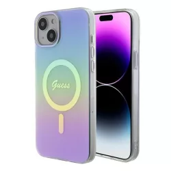   Guess GUHMP15SHITSU IML Iridescent MagSafe keménytok iPhone 15 - lila szivárványos