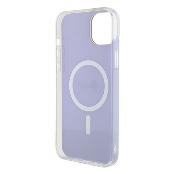 Guess GUHMP15SHITSU IML Iridescent MagSafe keménytok iPhone 15 - lila szivárványos