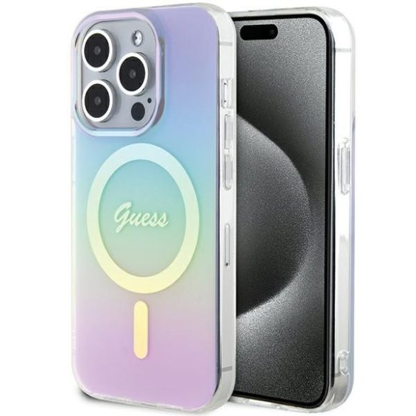 Guess GUHMP15LHITSU iPhone 15 Pro 6.1" lila keménytok IML Iridescent MagSafe