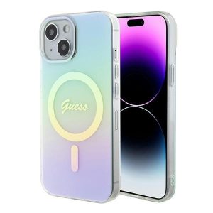 Guess GUHMP15SHITSQ iPhone 15 / 14 / 13 6.1" türkizkék keménytok IML Irizáló MagSafe IML Iridescent