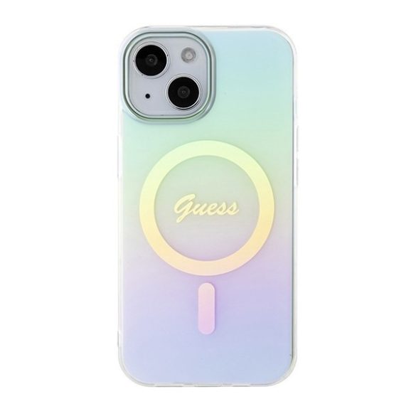 Guess GUHMP15SHITSQ iPhone 15 / 14 / 13 6.1" türkizkék keménytok IML Irizáló MagSafe IML Iridescent