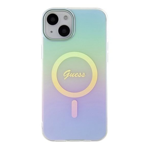 Guess GUHMP15MHITSQ iPhone 15 Plus / 14 Plus 6.7" türkizkék keménytok IML Irizáló MagSafe IML Iridescent