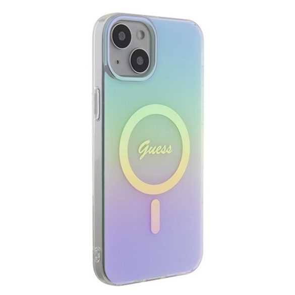 Guess GUHMP15MHITSQ iPhone 15 Plus / 14 Plus 6.7" türkizkék keménytok IML Irizáló MagSafe IML Iridescent