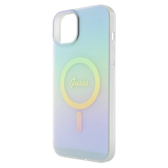 Guess GUHMP15MHITSQ iPhone 15 Plus / 14 Plus 6.7" türkizkék keménytok IML Irizáló MagSafe IML Iridescent