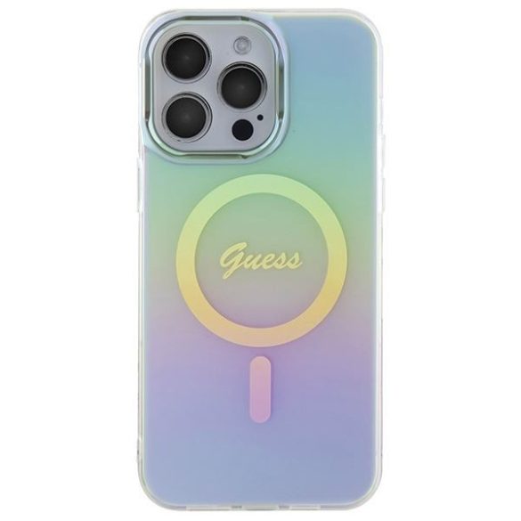 Guess GUHMP15LHITSQ iPhone 15 Pro 6.1" türkizkék/türkiz keménytok IML Irizáló MagSafe