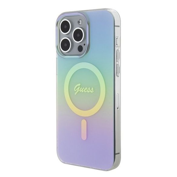 Guess GUHMP15XHITSQ iPhone 15 Pro Max türkizkék keménytok IML Irizáló MagSafe