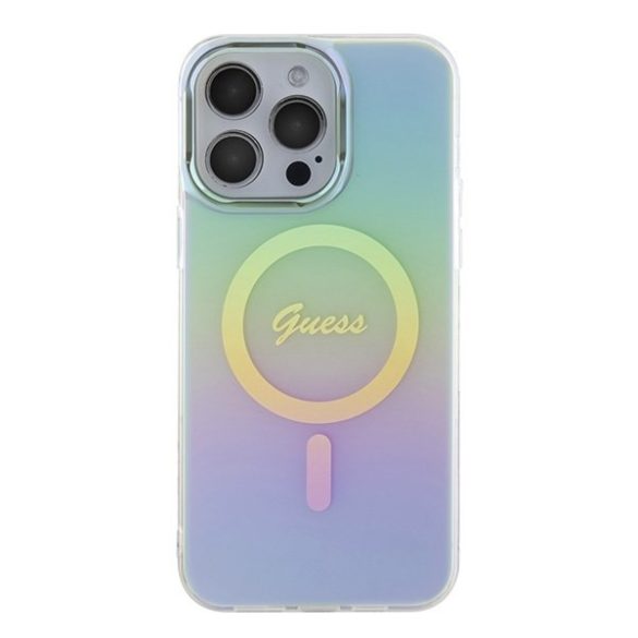 Guess GUHMP15XHITSQ iPhone 15 Pro Max türkizkék keménytok IML Irizáló MagSafe