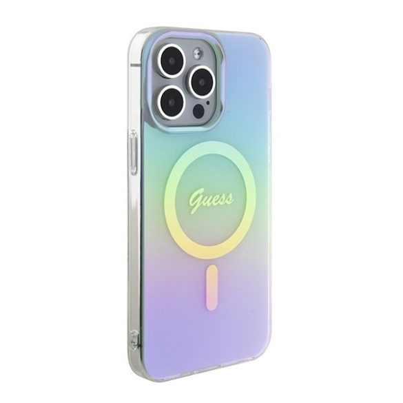 Guess GUHMP15XHITSQ iPhone 15 Pro Max türkizkék keménytok IML Irizáló MagSafe