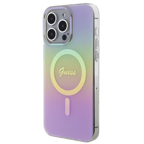 Guess GUHMP15LHITSP iPhone 15 Pro 6.1" rózsaszín keménytok IML Irizáló MagSafe