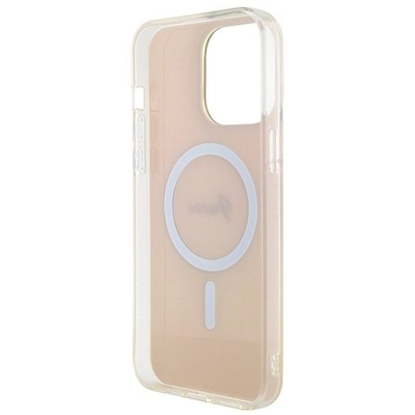 Guess GUHMP15LHITSP iPhone 15 Pro 6.1" rózsaszín keménytok IML Irizáló MagSafe