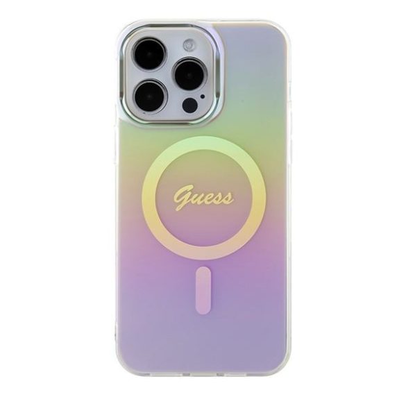 Guess GUHMP15XHITSP iPhone 15 Pro Max 6.7" rózsaszín keménytok IML Irizáló MagSafe