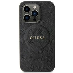 Guess GUHMP13XPSAHMCK iPhone 13 Pro Max 6.7" fekete keménytok Saffiano MagSafe