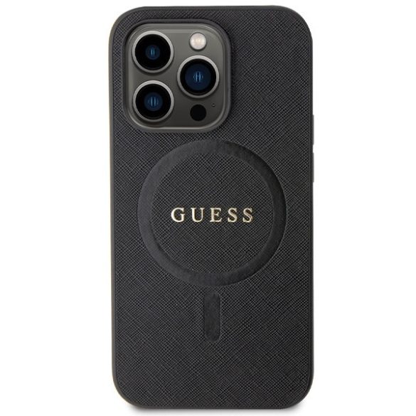 Guess GUHMP14LPSAHMCK iPhone 14 Pro 6.1" fekete keménytok Saffiano MagSafe Saffiano