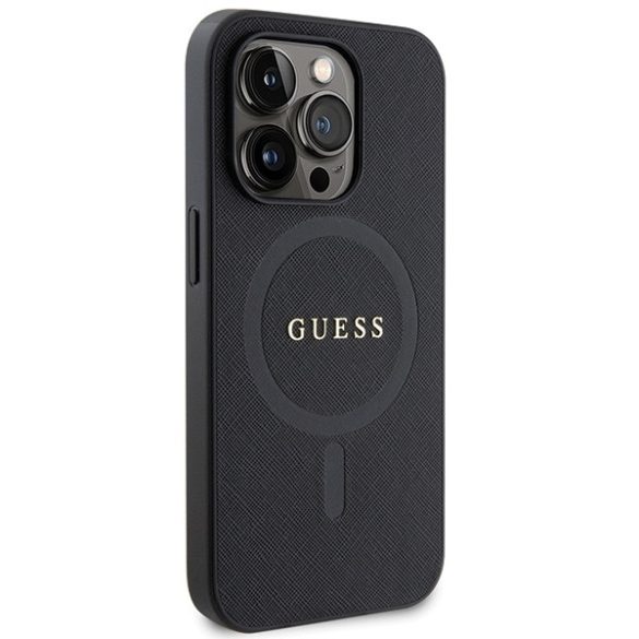 Guess GUHMP14LPSAHMCK iPhone 14 Pro 6.1" fekete keménytok Saffiano MagSafe Saffiano