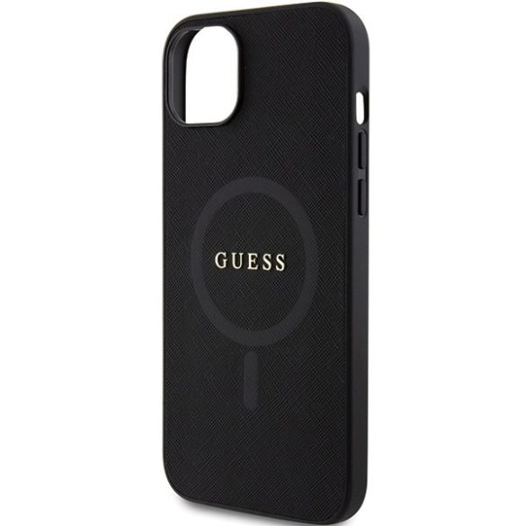 Guess GUHMP15SPSAHMCK iPhone 15 / 14 / 13 6.1" fekete keménytok Saffiano MagSafe