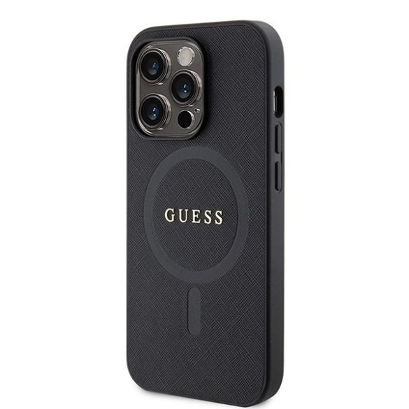 Guess GUHMP15LPSAHMCK iPhone 15 Pro 6.1" fekete keménytok Saffiano MagSafe